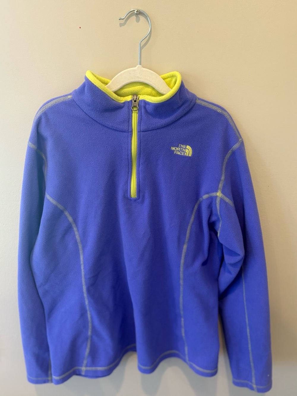 The North Face Kids Purple Fleece Quarter-Zip with Yellow Trim